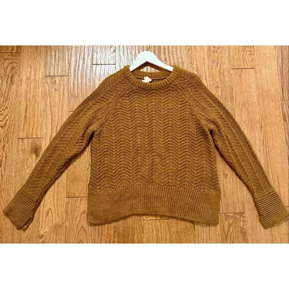 H&M brown chevron crewneck wool blend sweater size small - Picture 7 of 9